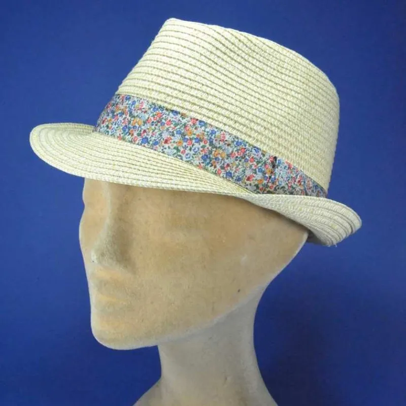 Achat petit chapeau de paille femmes - Trilby chapeau à petit bord