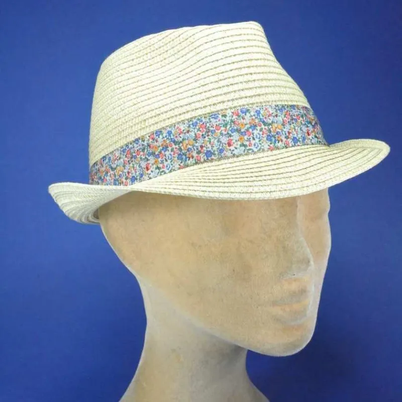Achat petit chapeau de paille femmes - Trilby chapeau à petit bord