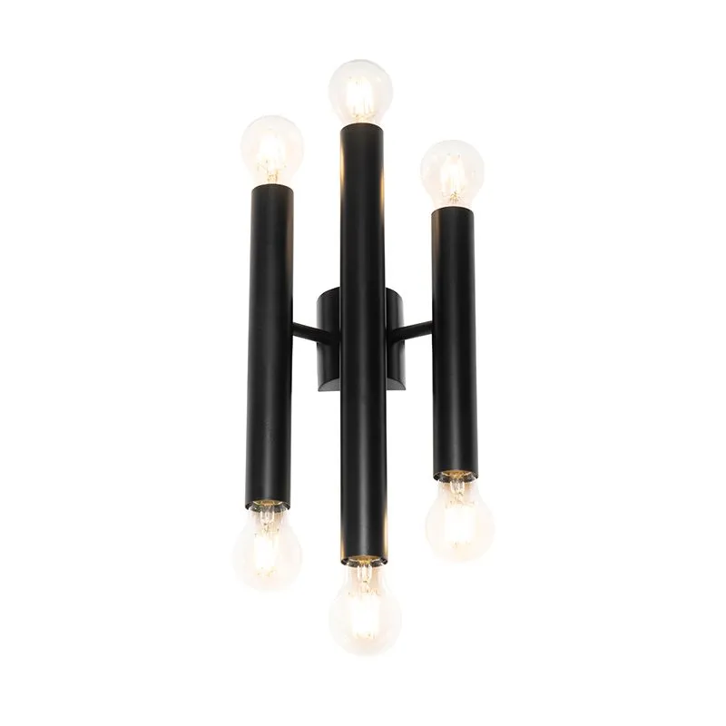 Applique Art Déco noire 6 lumières - Tubi