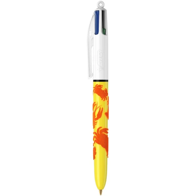 BIC 4 Couleurs - Stylo à bille 4 couleurs - 1 mm - corps texturé velours - différents modèles disponibles