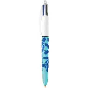BIC 4 Couleurs - Stylo à bille 4 couleurs - 1 mm - corps texturé velours - différents modèles disponibles