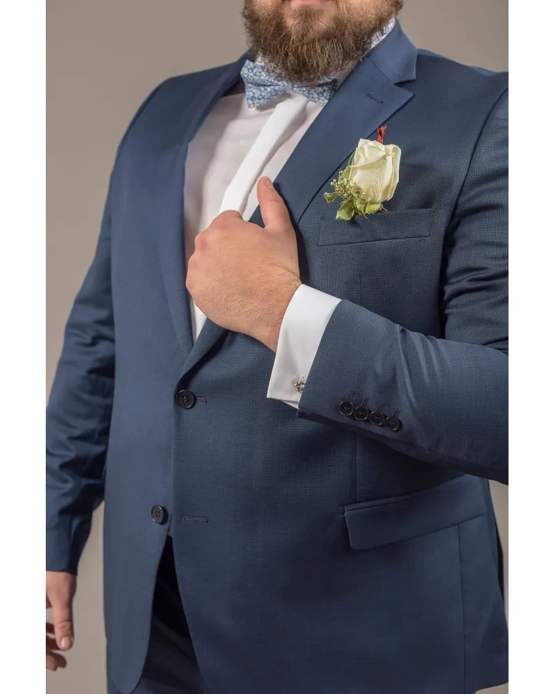Black Square Look de mariage bleu : costume, gilet, chaussures - Size-factory