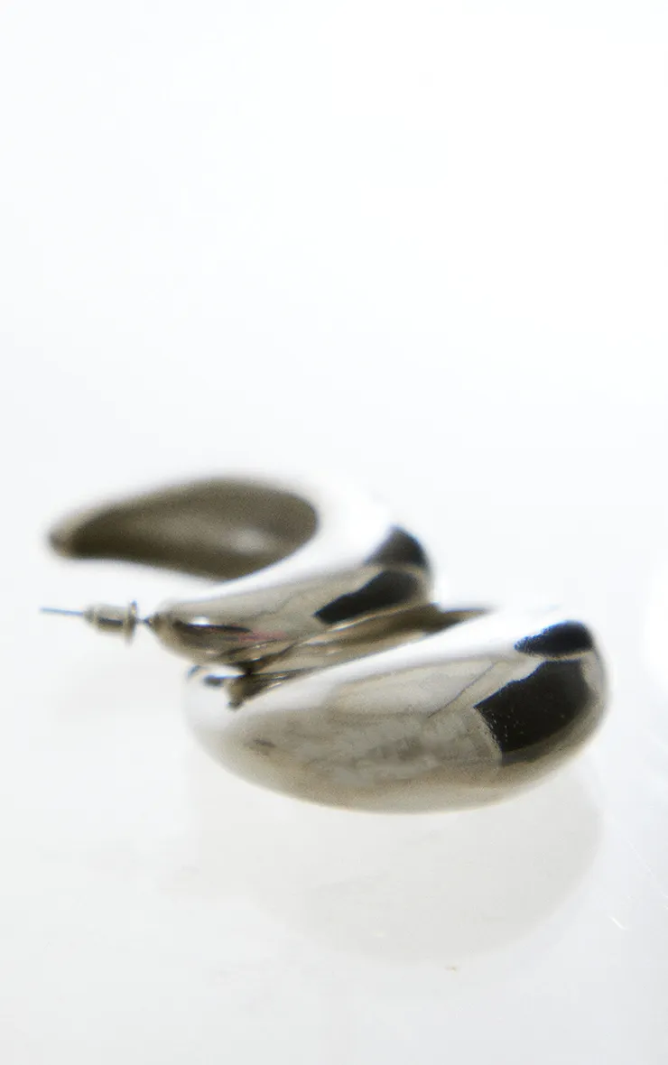 Boucles d'oreilles argentées chunky arrondies