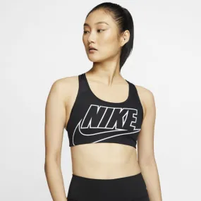 Brassière de sport non rembourré à logo Femme Nike Swoosh - Noir/Blanc