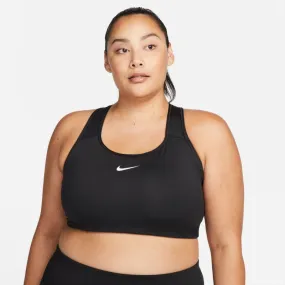 Brassière (grande taille) Nike Swoosh - Noir/Blanc - DH3384-010