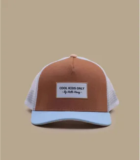 Casquette enfant trucker marron et bleu - Casquette Trucker Mini Lake Hello Hossy : Headict