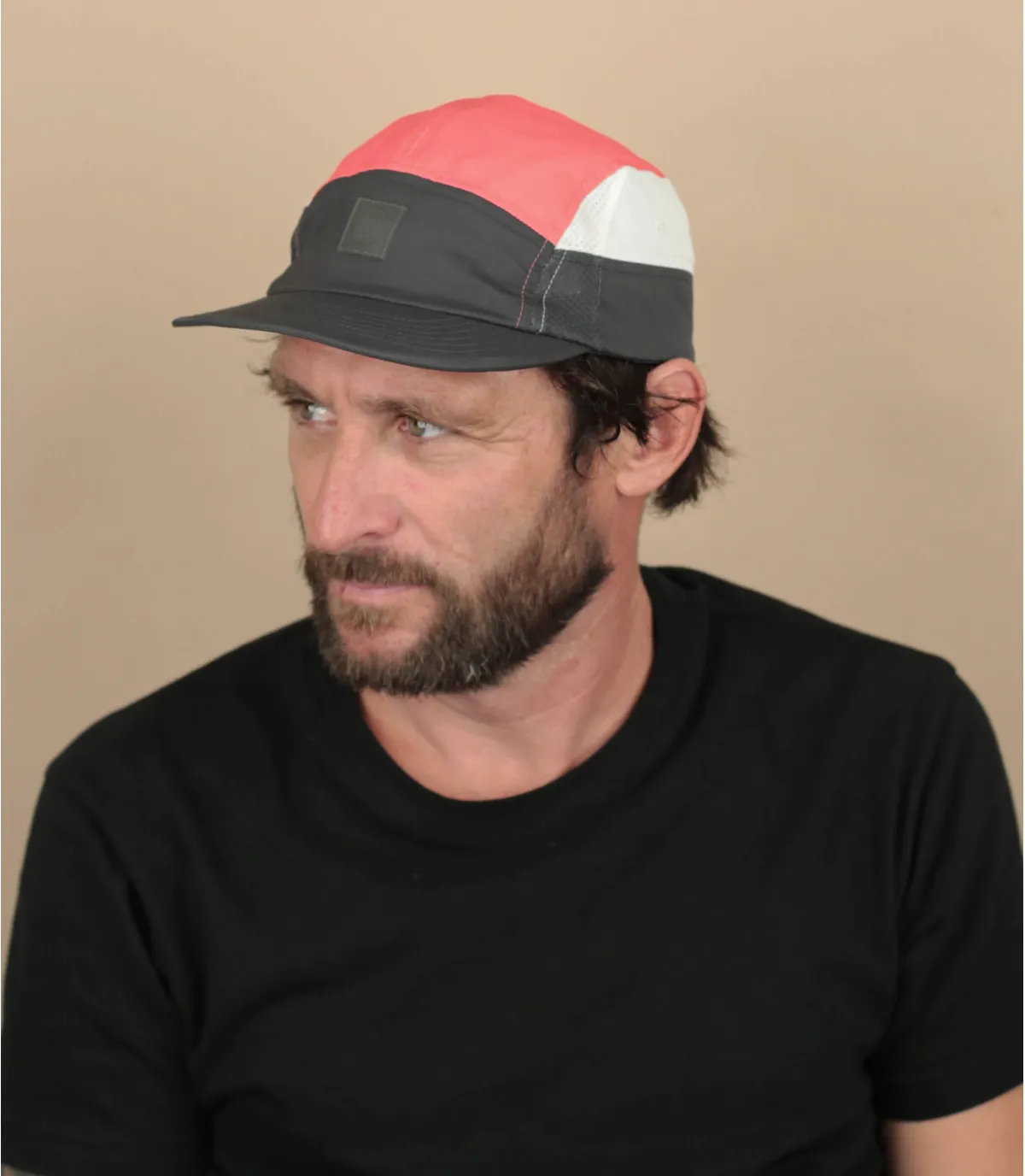 Casquette five panel noire rouge eco-responsable - Casquette 5 Panel Go domus ivory Buff : Headict