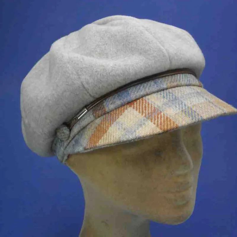 Casquette gavroche beige caramel en laine | Casquette hiver femme