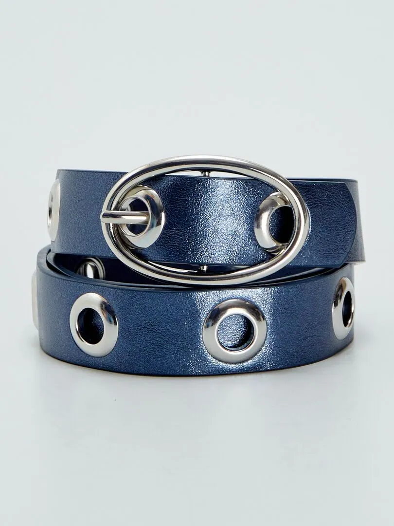 Ceinture à œillets - Bleu