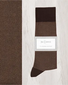 Chaussettes fil d'Ecosse | Chaussettes homme marron | In Corio