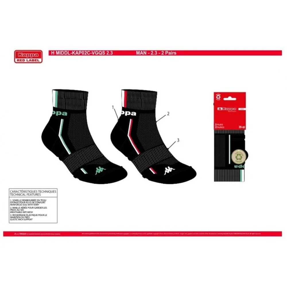 Chaussettes QUARTER KAPPA 