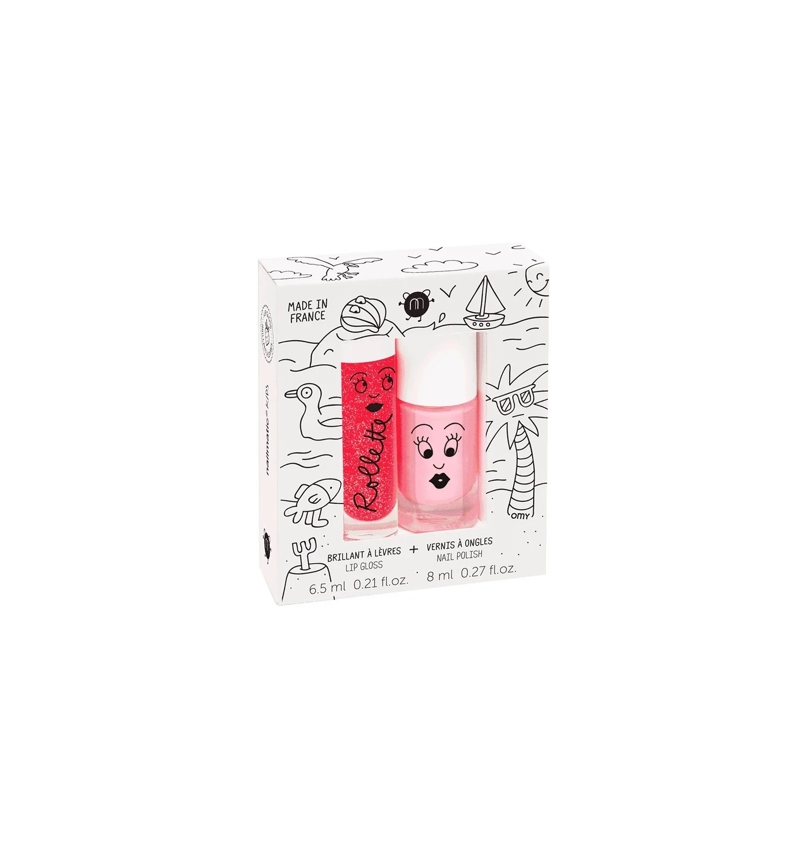 Coffret duo gloss rolette+vernis Holidays  pour enfants de la marque Nailmatic