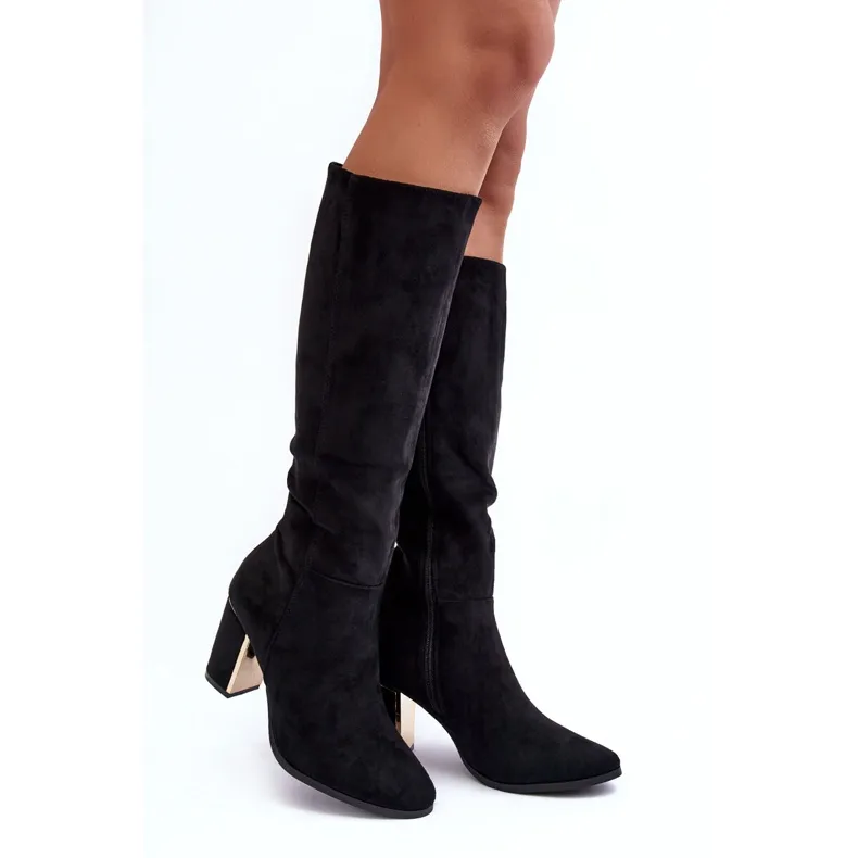Cuissardes en daim noires à talons hauts Kilrenita le noir