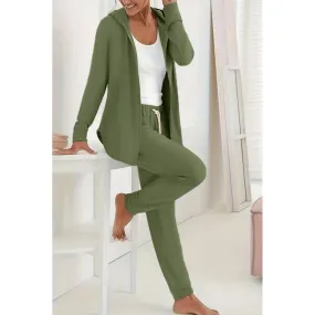 Ensemble survêtement zippé vert olive