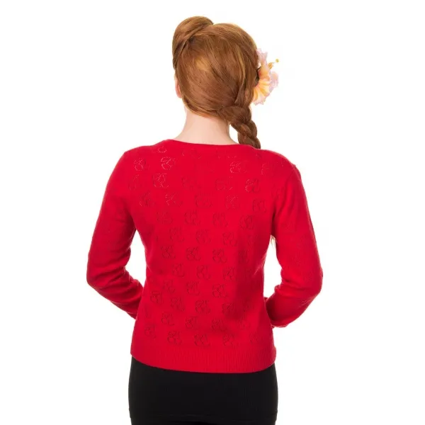 GILET CERISES ROCKABILLY - Gilet femme rétro cerises rockabilly. 