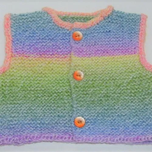 Gilet sans manche bébé multicolore ( 3 mois)