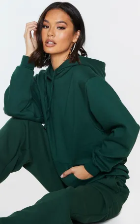 Hoodie coupe oversize en sweat vert forêt