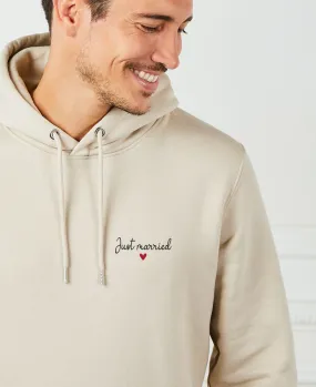 Hoodie homme Just married (brodé)