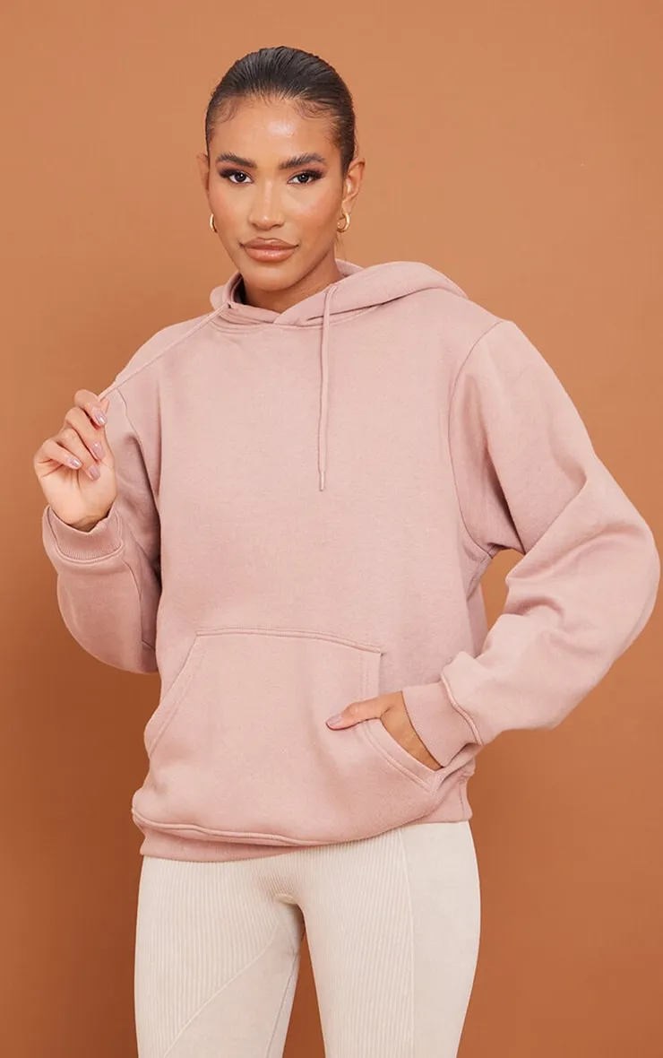 Hoodie oversize en sweat gris champignon