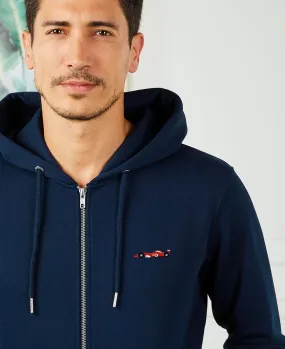 Hoodie zippé homme Formule 1 rouge (brodé)