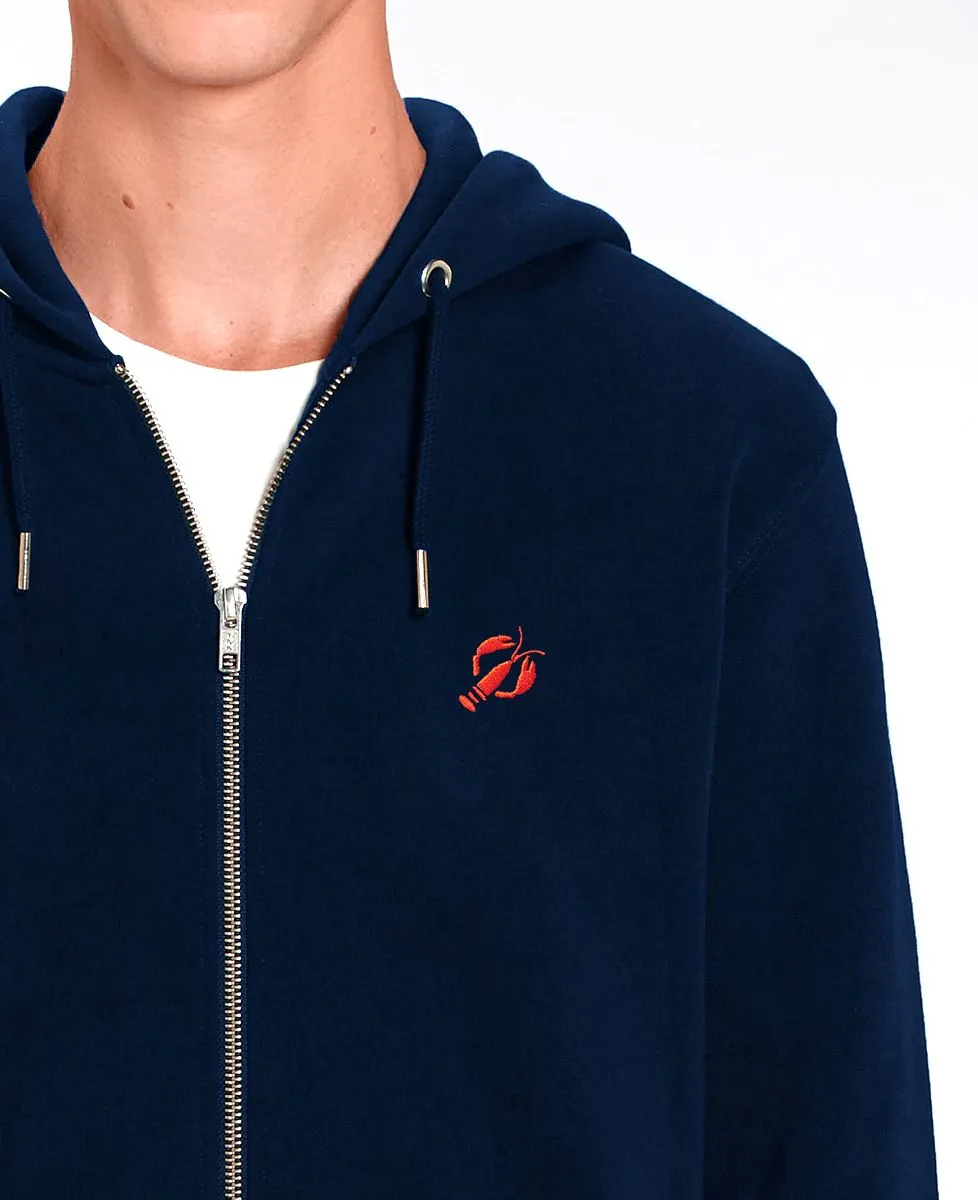 Hoodie zippé homme Homard (brodé)