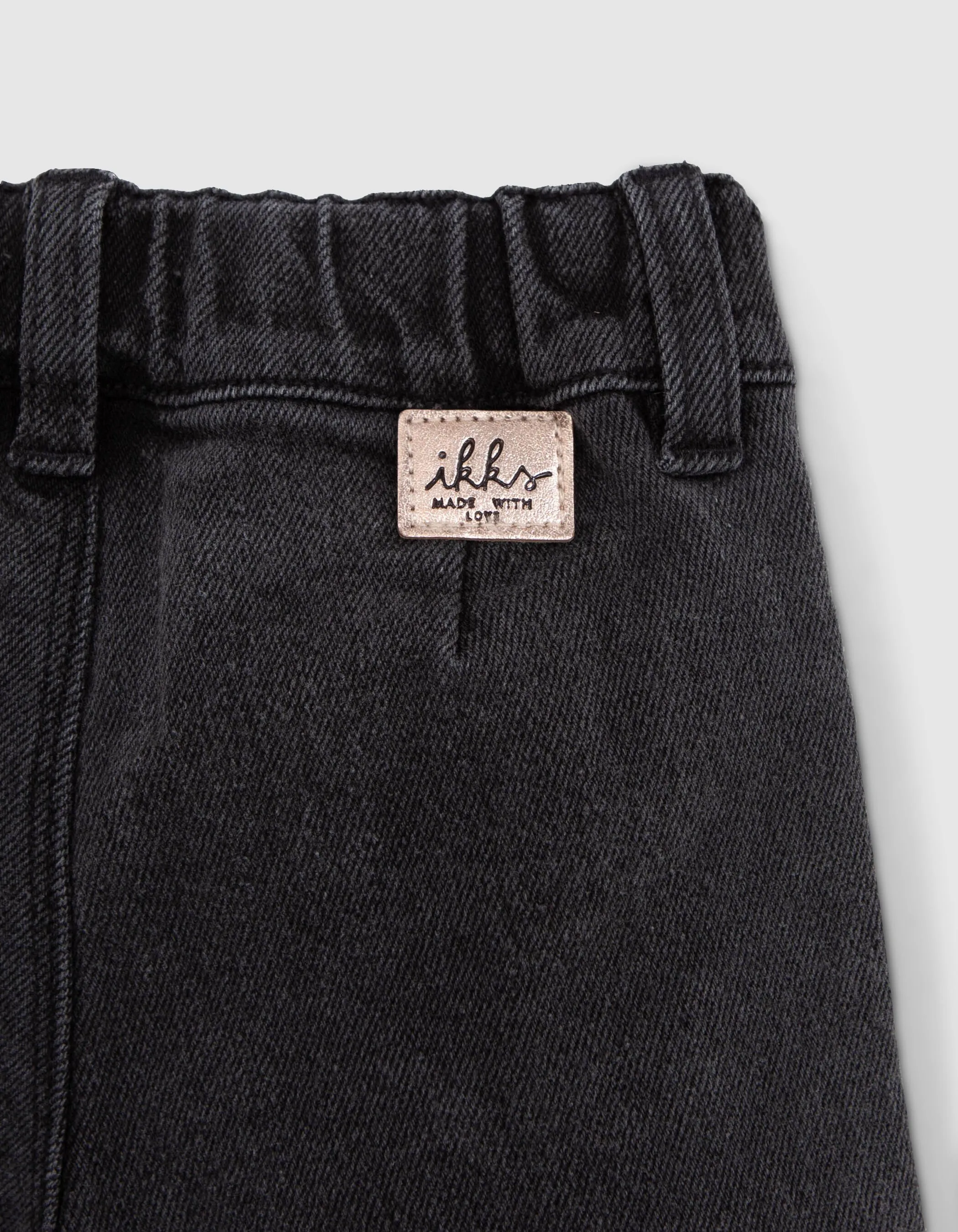 Jean LARGE gris brodé fille