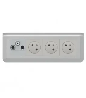 Kit Prise TV-FM-Sat + Triple prise Mosaic Alu Compact