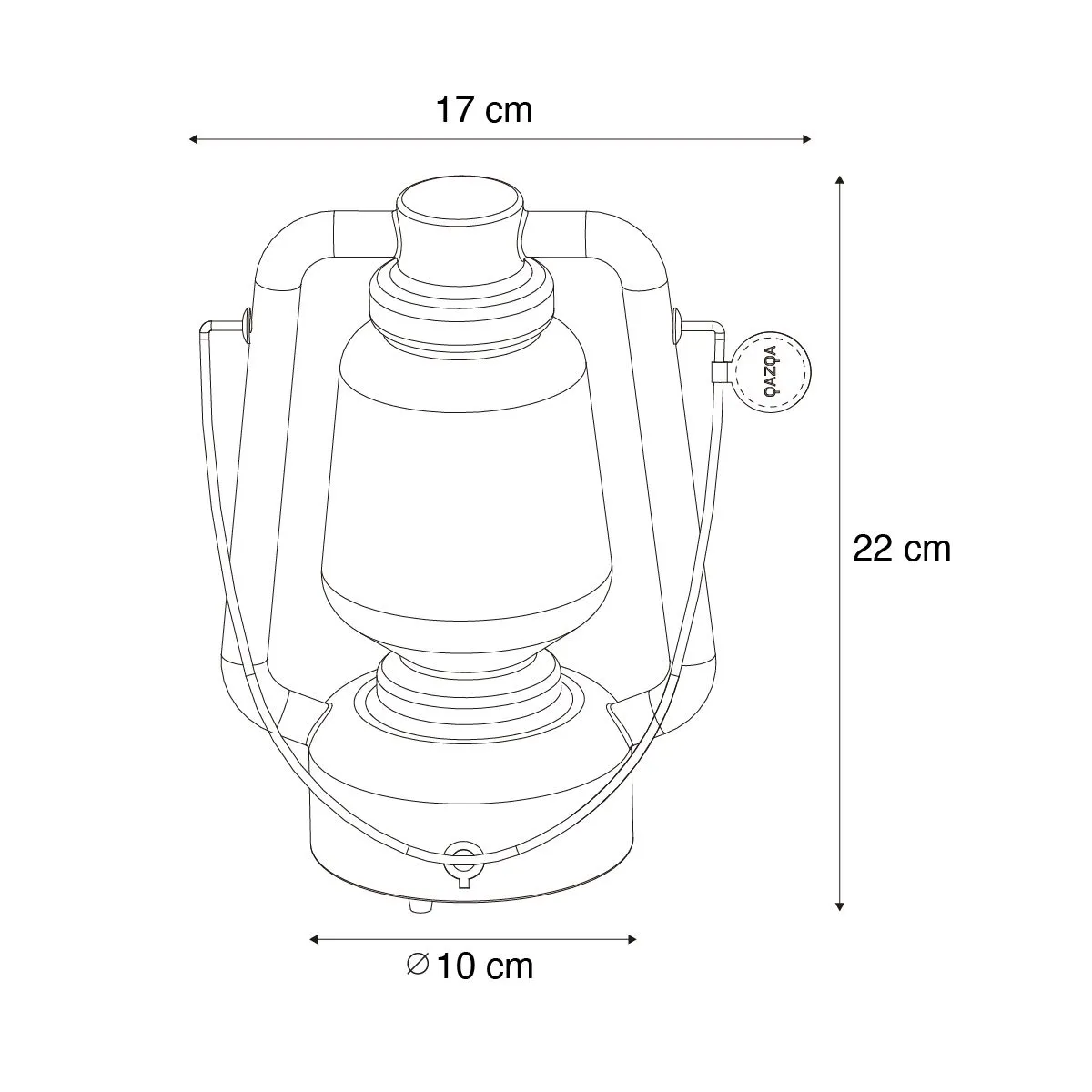 Lampe de table rechargeable 22 cm IP44 blanche - STORM MINI