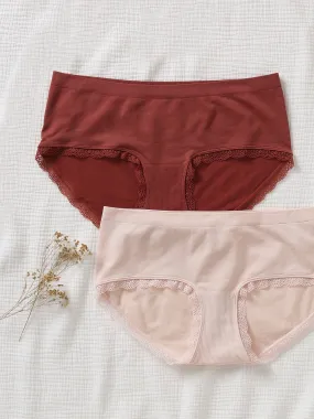 Lot de 2 culottes de grossesse sans coutures en microfibre lot rose et rouge - Vertbaudet