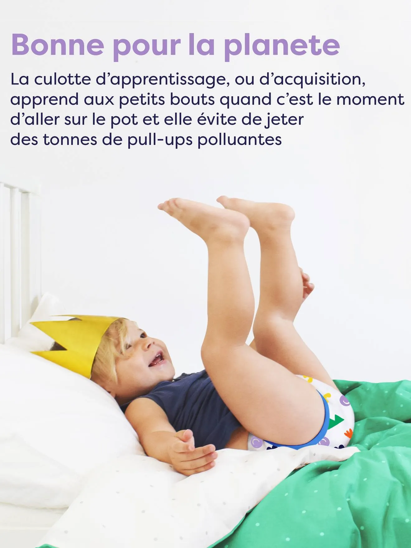 Lot de 3 culottes d'apprentissage lavable Révolutionnaire 3-4 ans BAMBINO MIO lilas - Bambino Mio