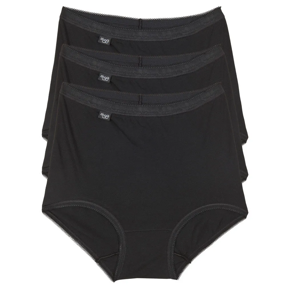 Lot de 3 culottes taille haute noires en coton | 3 Suisses