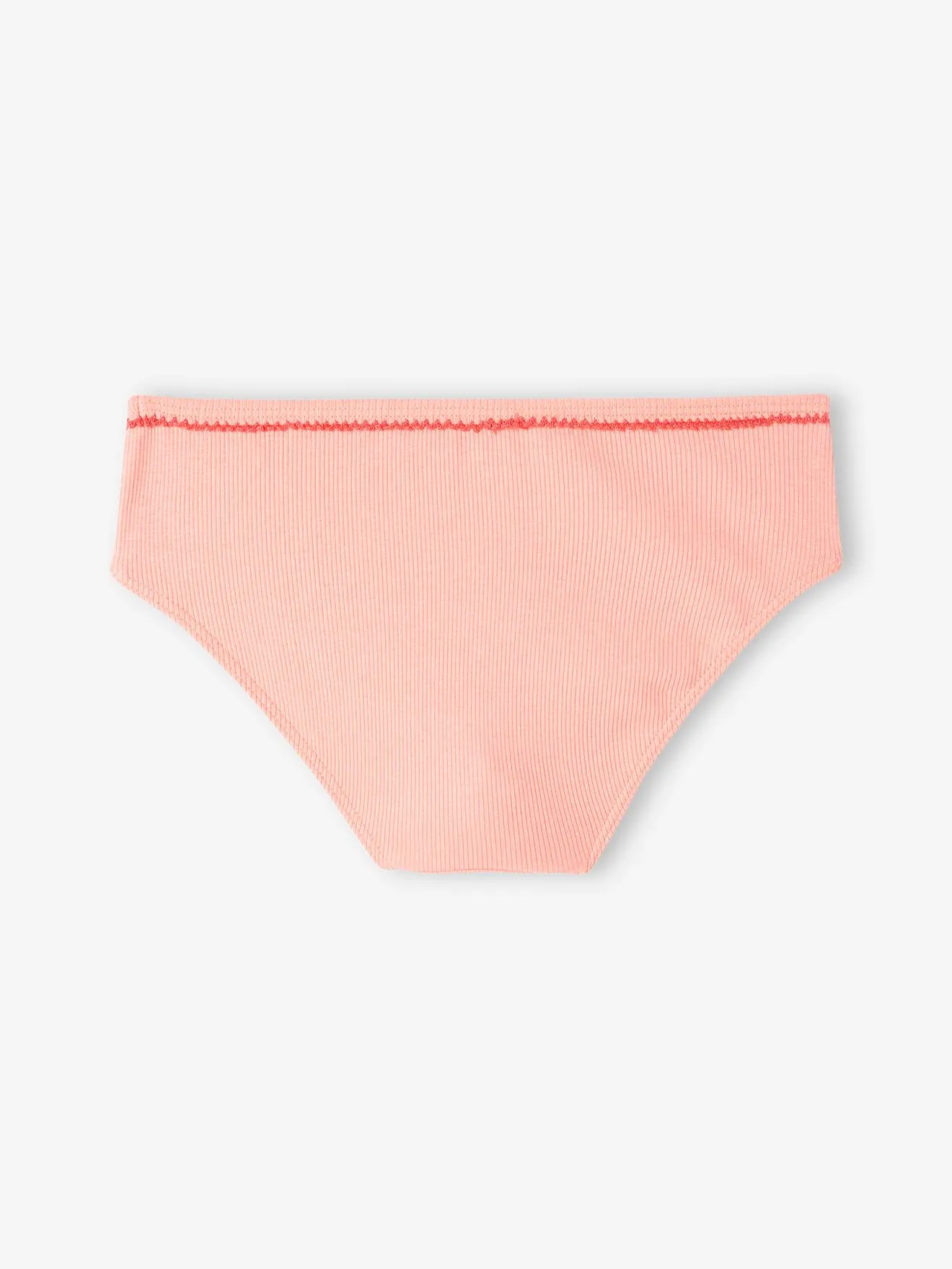 Lot de 5 culottes fantaisie fille en maille côtelée rose nude - Vertbaudet