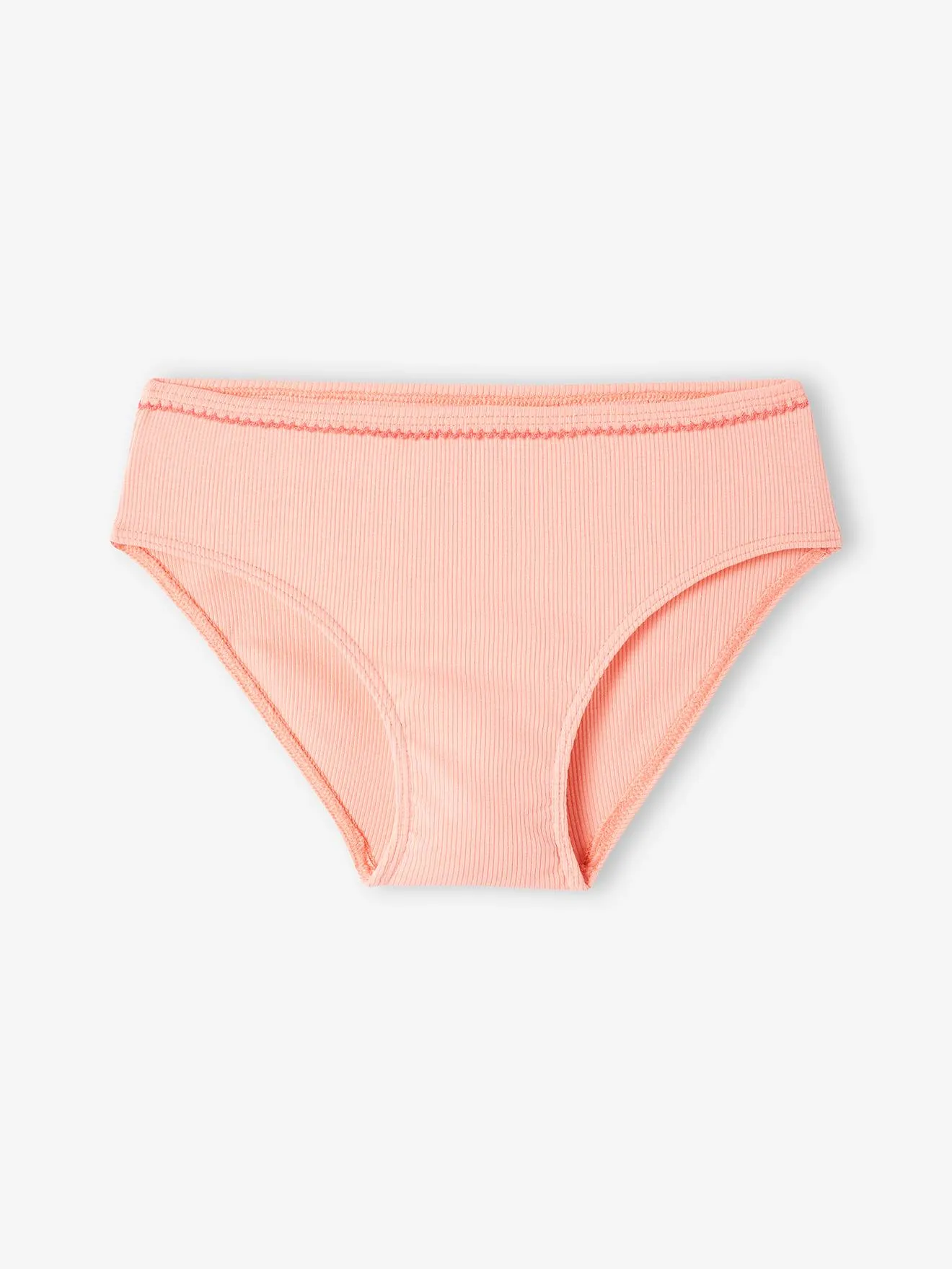 Lot de 5 culottes fantaisie fille en maille côtelée rose nude - Vertbaudet