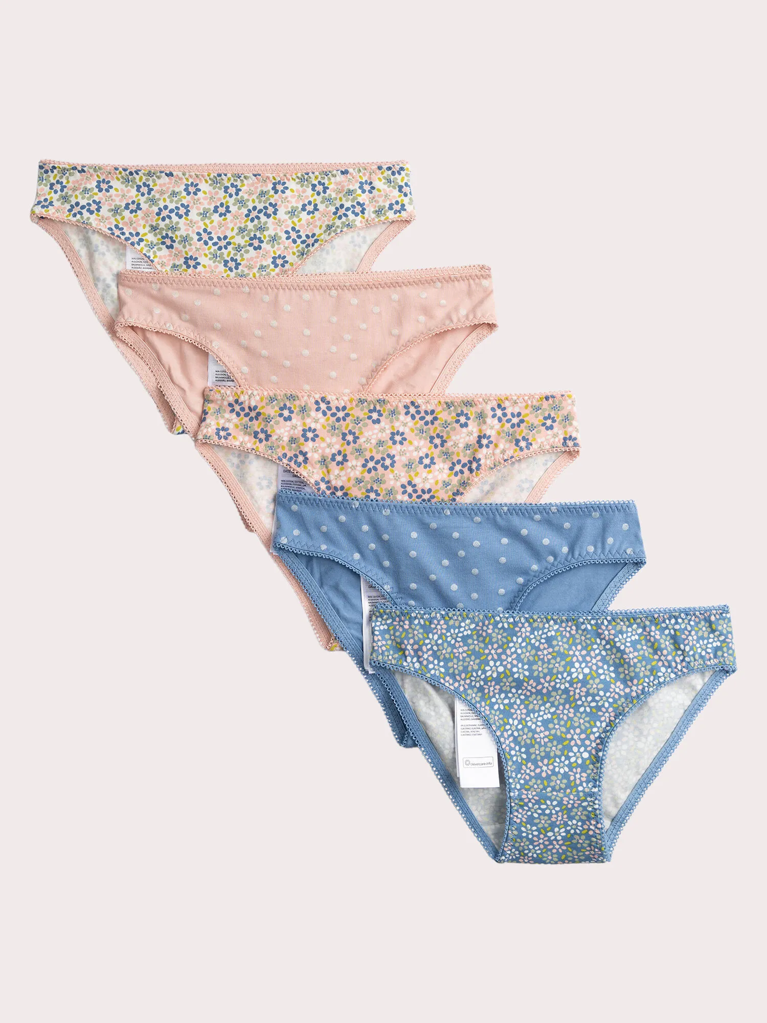 Lot de 5 culottes imprimées pour fille