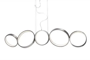 Lustre 5 lampes led Sompex Loop Nickel satiné Métal