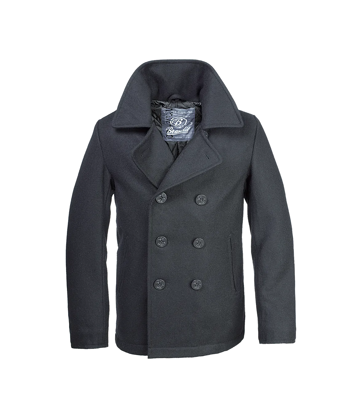 Manteau caban Esprit Marin en laine Pea Coat Noir - Brandit