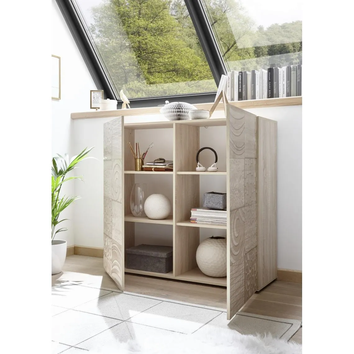Meuble 2 portes MIRO décor chêne | 3 Suisses