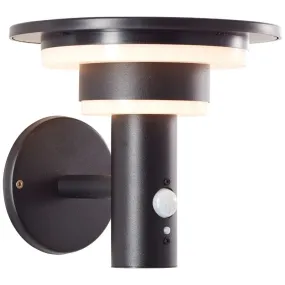 Moderne buiten wandlamp op zonne-energie zwart, Lonneke, 3W, 3000K LED, IP44