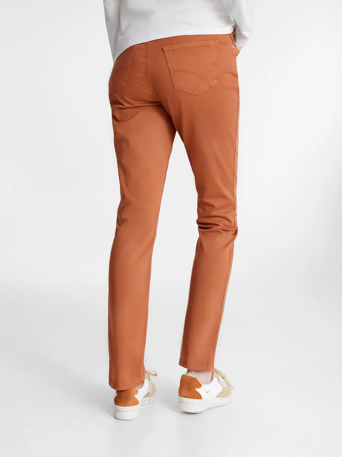 Pantalon Femme Ceinture Elastiquée Marron tbs