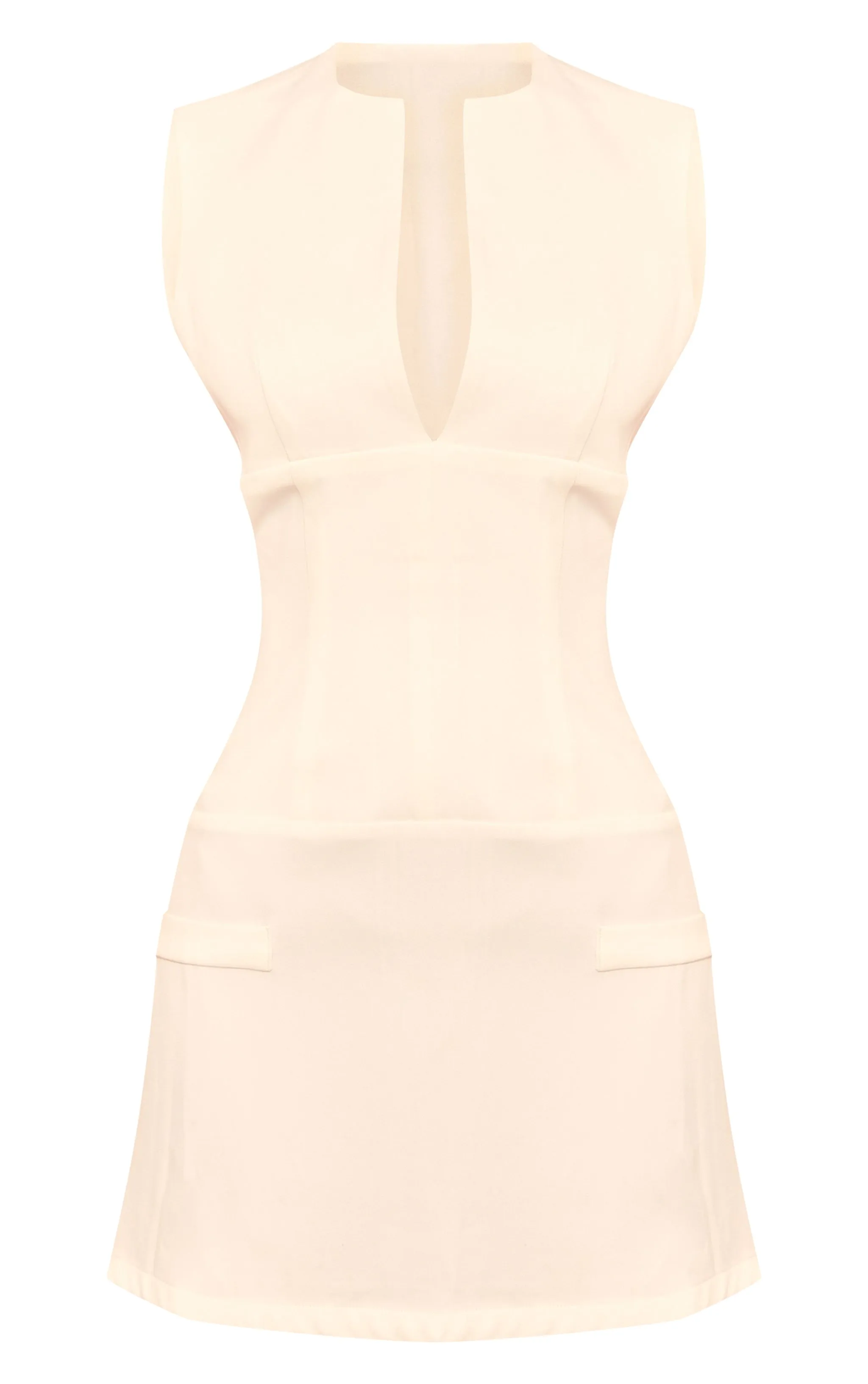 Petite Mini-robe de tailleur ajustée blanche