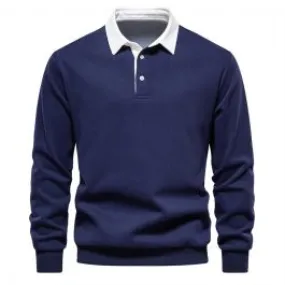 Polo à manches longues pour hommes- style décontracté