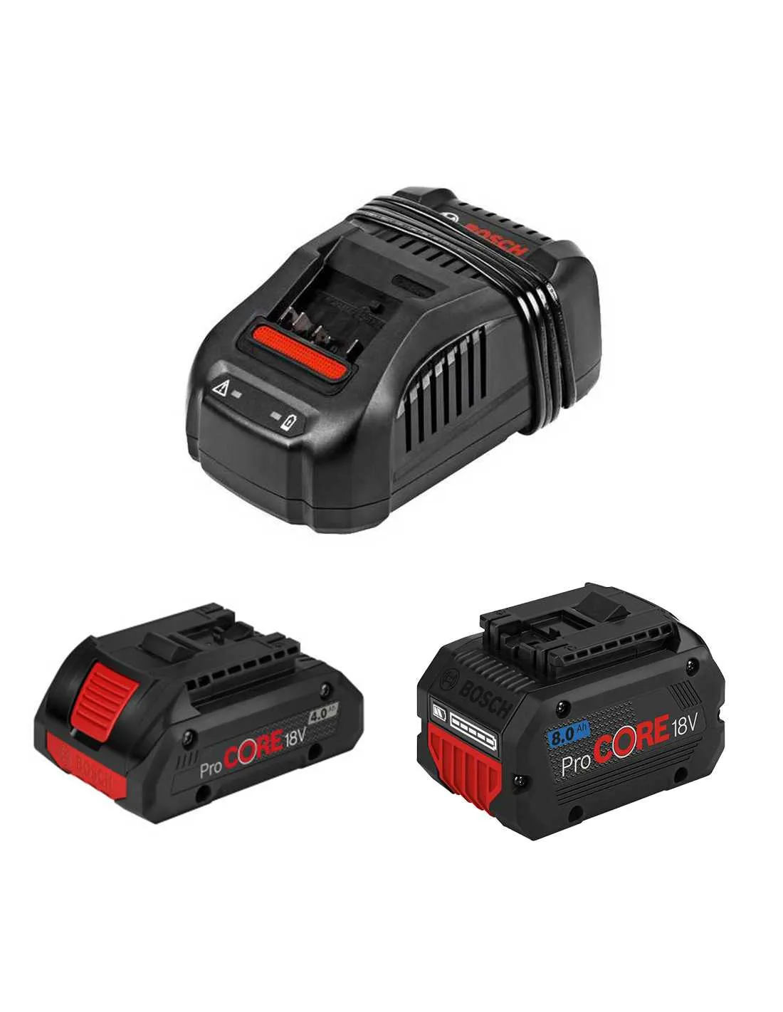 Power Set BOSCH (1x18V 4,0Ah ProCORE + 1x18V 8,0Ah ProCORE + GAL1880CV)