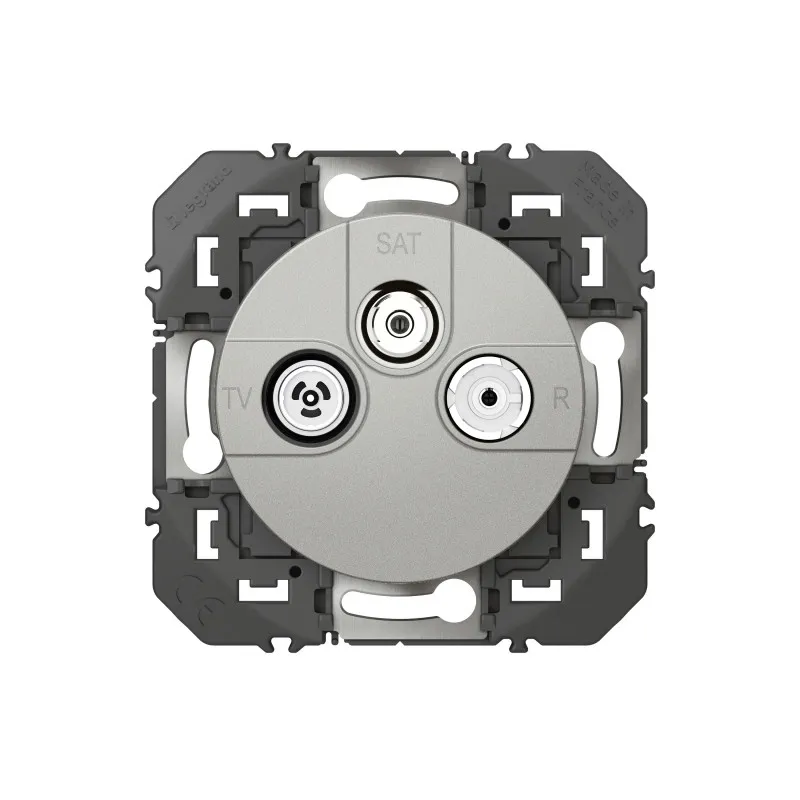 Prise TV R SAT 1 câble dooxie finition alu (600453)
