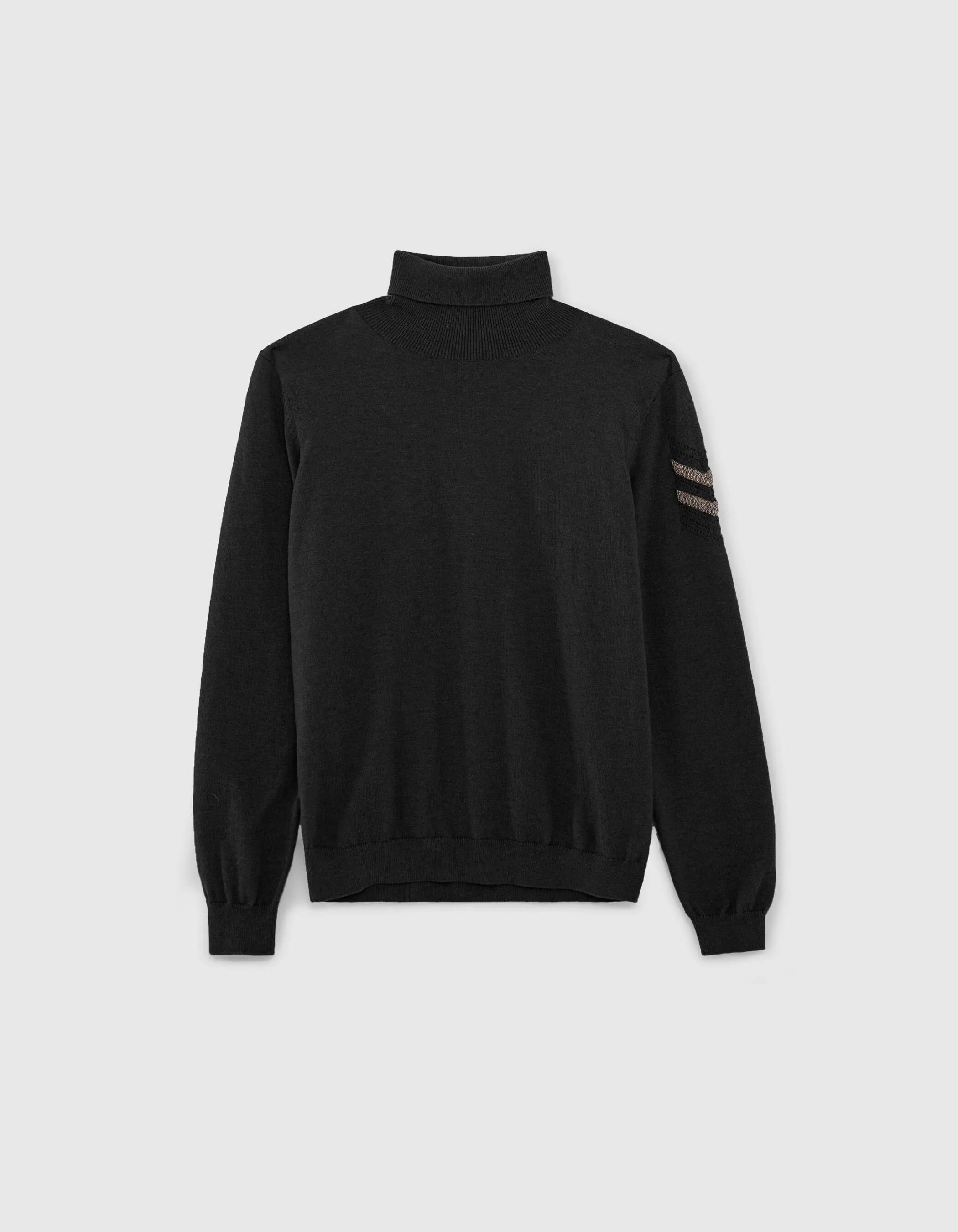 Pull col roulé maille tricot bijoux esprit militaire femme