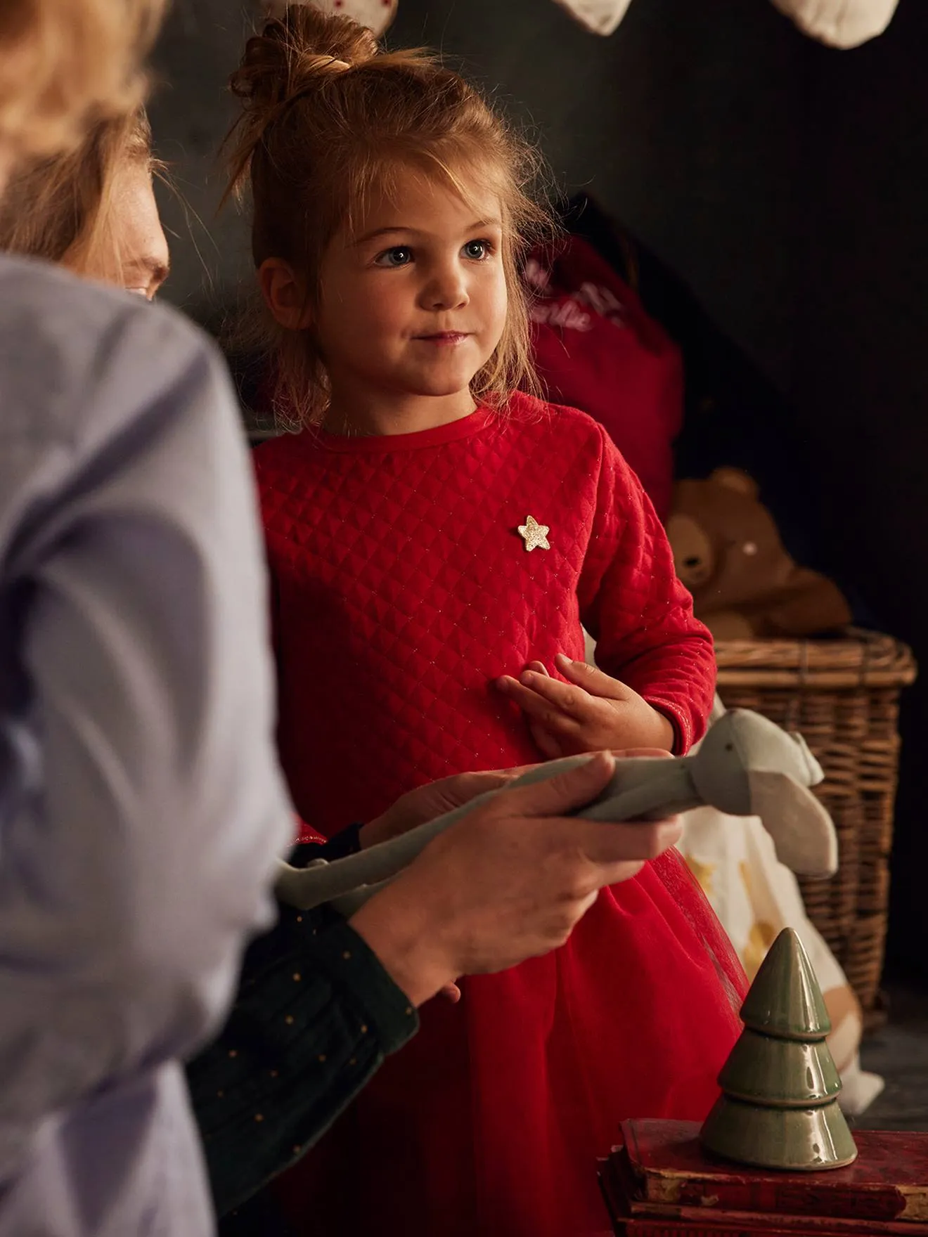 Robe de Noël fille bi-matière encre - Vertbaudet