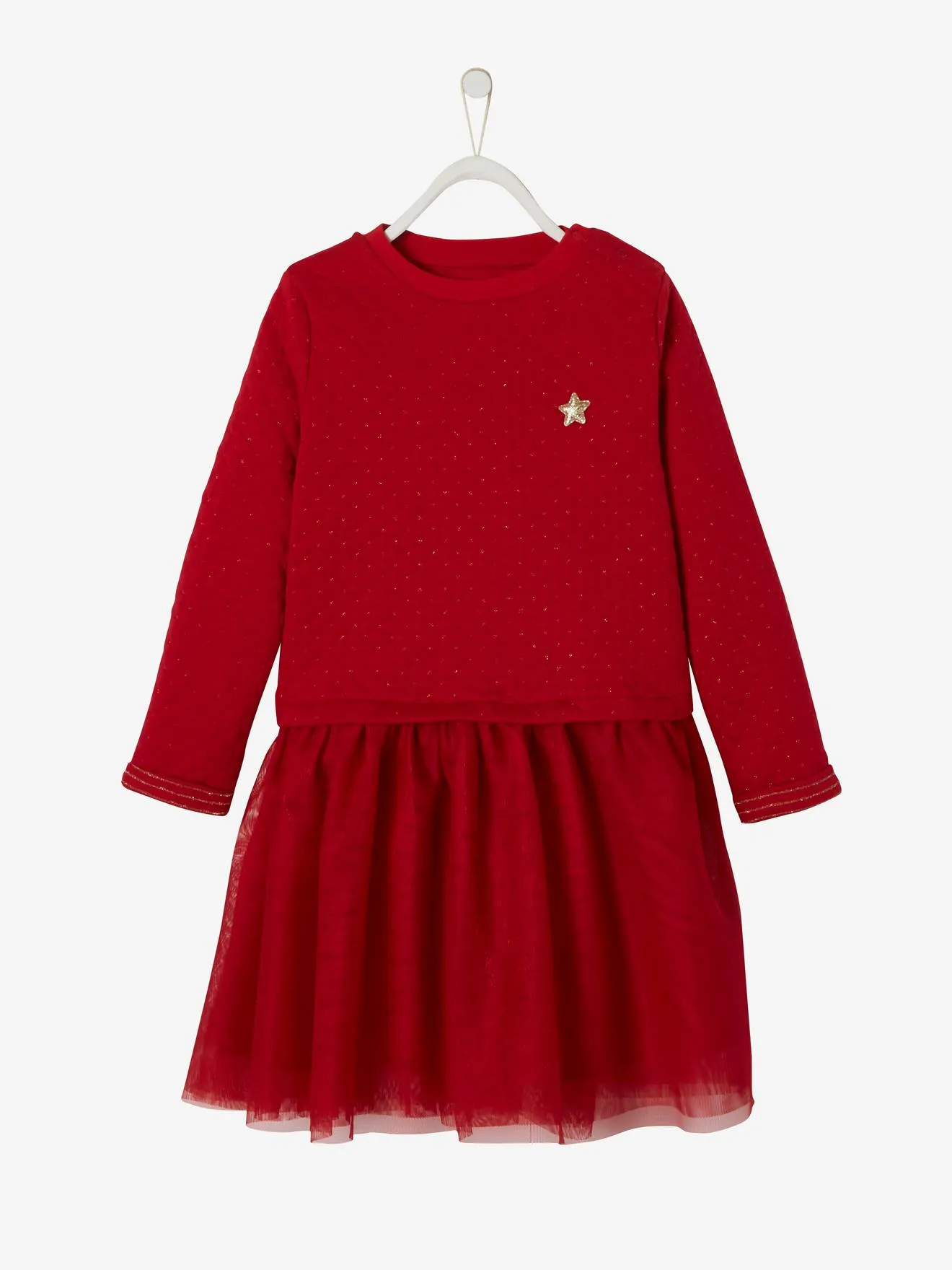 Robe de Noël fille bi-matière encre - Vertbaudet