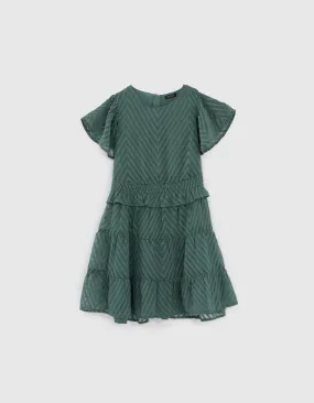 Robe eucalyptus jacquard graphique fille 