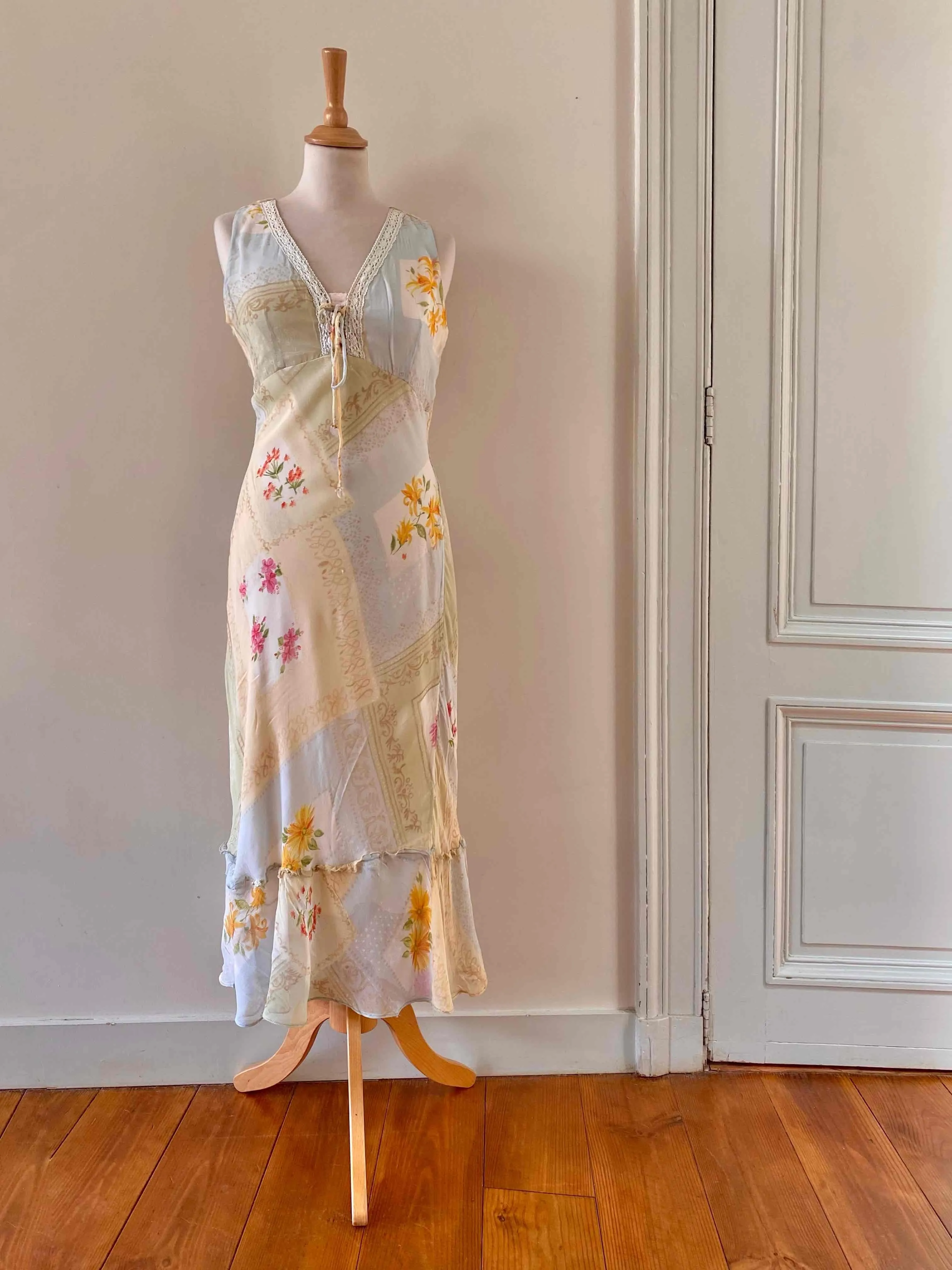 Robe longue patchwork