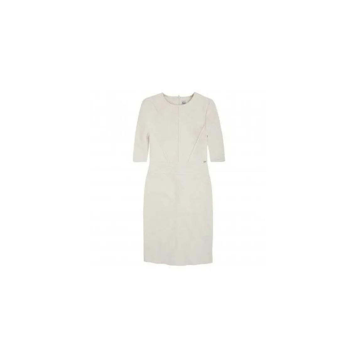 Robe manches courtes tissu fantaisie reliéfé femme Savick Pepe Jeans - Blanc en coton | 3 Suisses