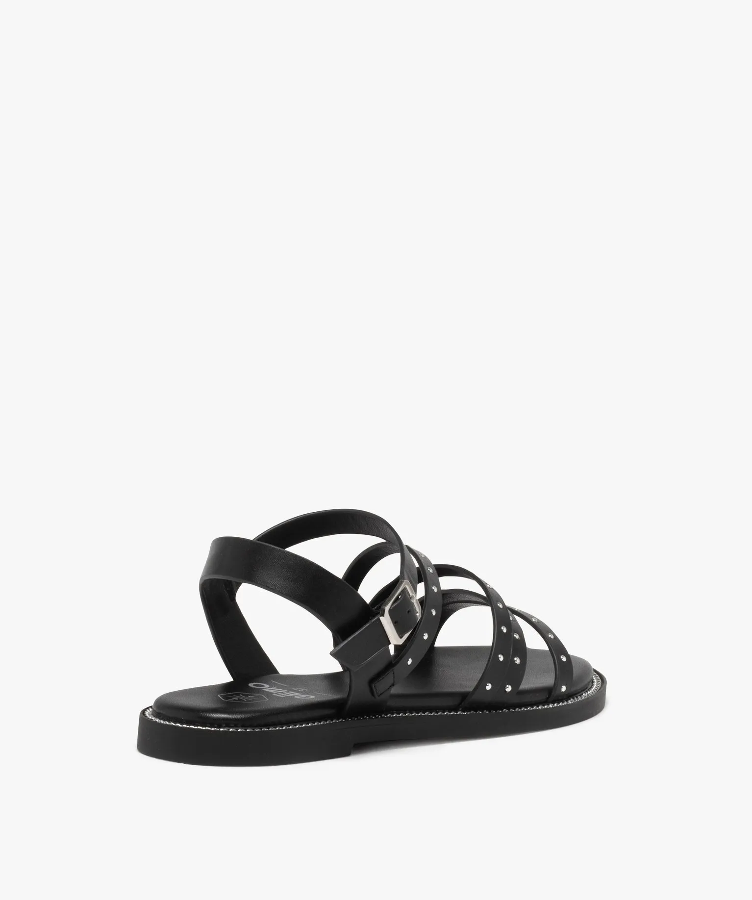 sandales plates a brides cloutees femme noir sandales plates et nu-pieds
